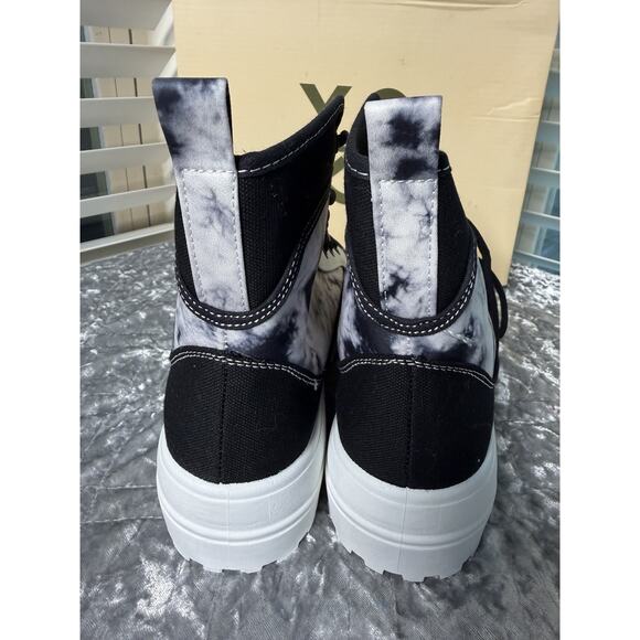 Yoki Lauren-28 Black Tie Dye Platform Combat Boots Women’s Size 8 NWT - Picture 9 of 11